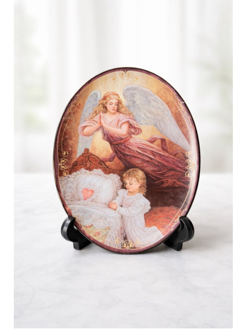 Bradford Exchange Bedtime Prayers Plate Edgar Jerins Angel Child 1996 LE